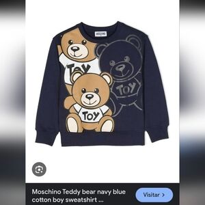 Moschino Navy Blue Kids Sweatshirt with Teddy Bear Design
